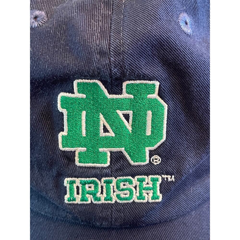 Notre Dame Fighting Irish Baseball Hat Navy Blue Green ND Logo Dad Cap - Picture 5 of 8
